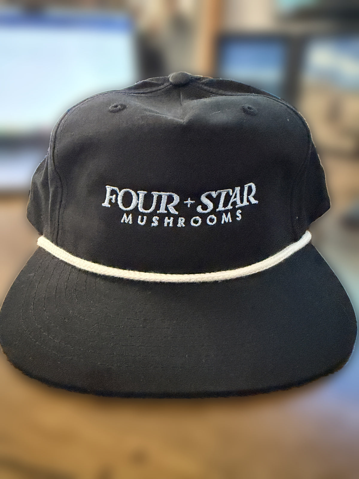 Four Star Mushrooms Rope Hat - Black & Blue